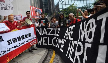 Protest greets former Trump adviser Bannon at Hong Kong investor event