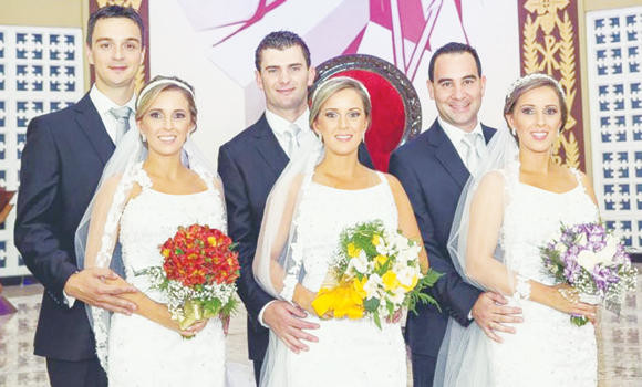 Identical Brazilian triplets say ‘I do’ — together