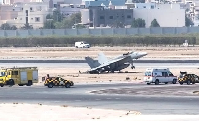 US fighter jet crash lands at Bahrain airport