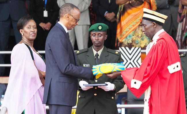 Rwanda leader sworn in after winning 99% of vote