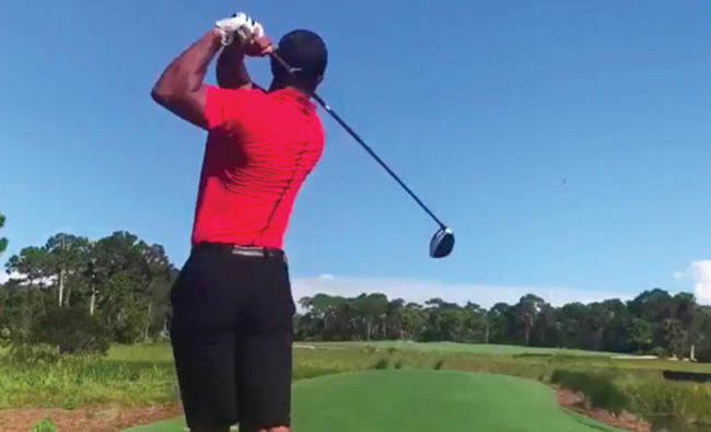 Look who’s back in the swing of things: Tiger Woods posts Twitter video of practice round