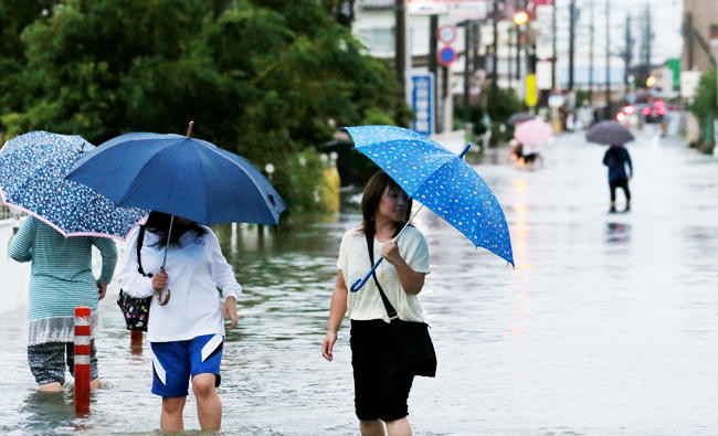 Typhoon Saola brings heavy rain in southern Japan