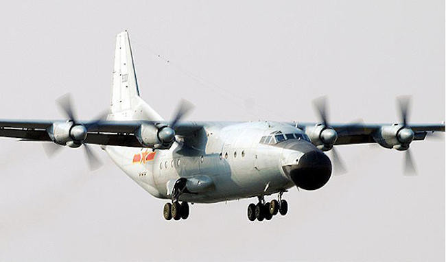 Chinese military transport plane flies near Taiwan