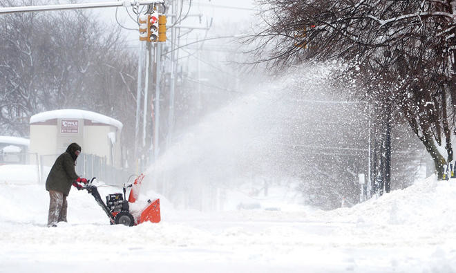 Record-breaking storm hits US lakeside city