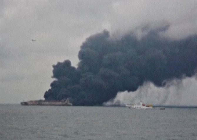 Oil tanker burning off China’s coast at risk of exploding; body of crew member found