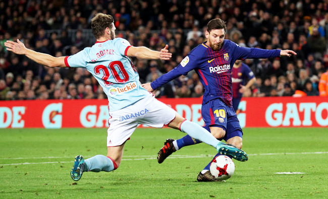 Messi nets 2 as Barcelona beats Celta 5-0 to reach Copa quarters