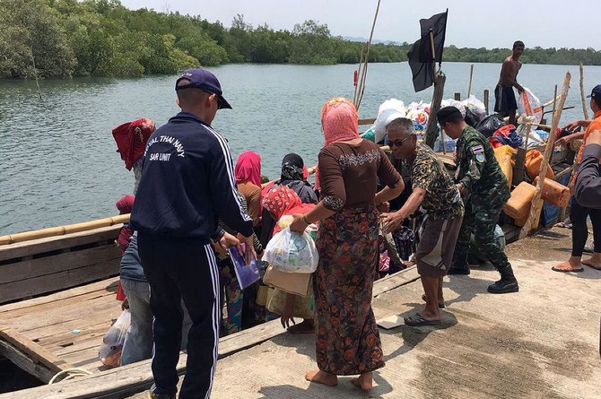 Rohingya refugee boat restocks after storm in southern Thailand